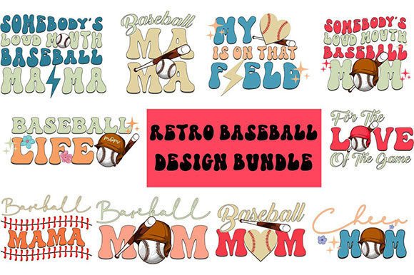 Download Retro Baseball Mom SVG Design Bundle - Mom svg design bundle Collection