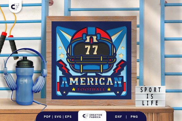 Download Football 3D Paper Cut Shadow Box SVG - Football Collection