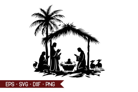 Download Baby Jesus Silhouette Vector Design - Jesus silhouette Collection