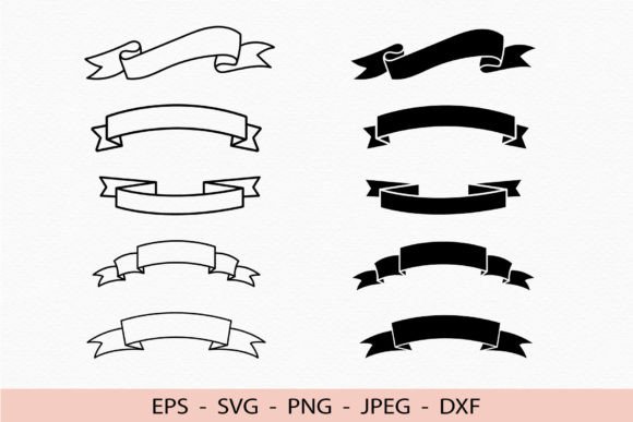 Download Banner Svg Ribbon File for Cricut Dxf - For Collection