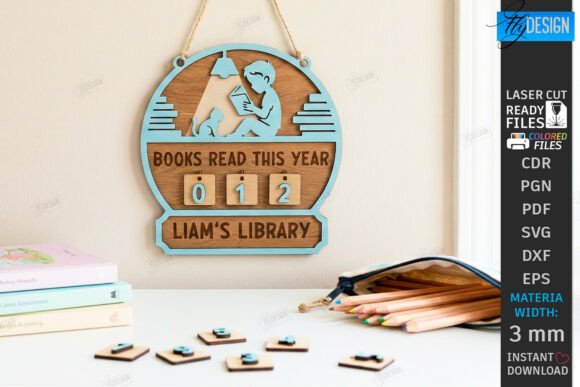 Download Kids Book Reading Tracker Laser Cut |CNC - Premium Resources