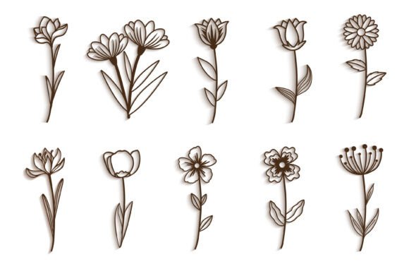 Download Set of Wildflowers SVG Gift for Her - For Collection