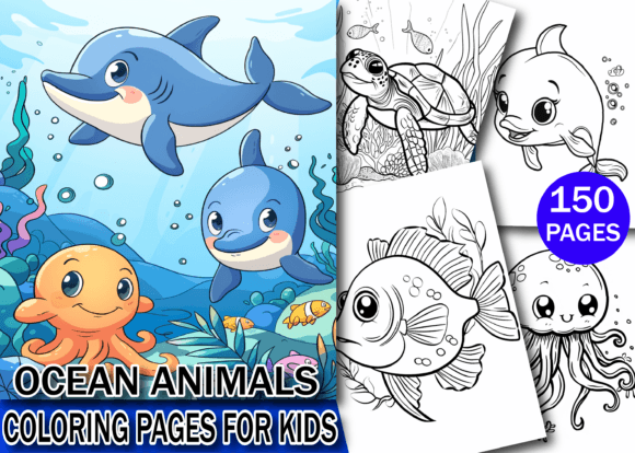 Download Ocean Animals Coloring Pages for Kids - For Collection