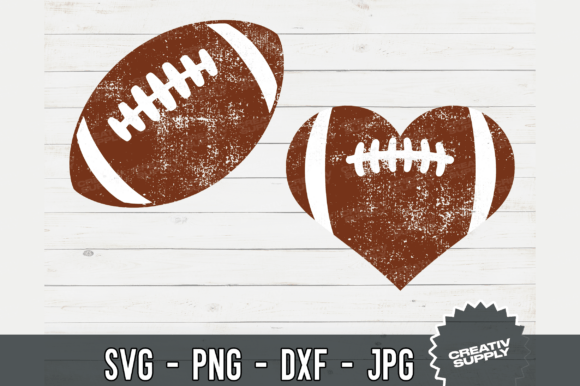 Download Football Heart SVG Vintage Grunge - Football Collection
