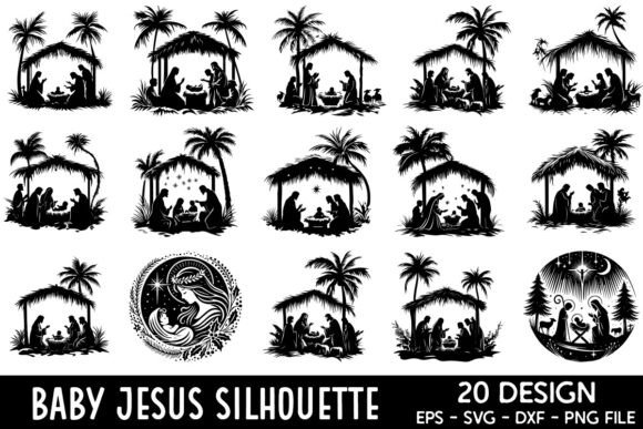 Download Baby Jesus Silhouette Vector Bundle - Jesus silhouette Collection