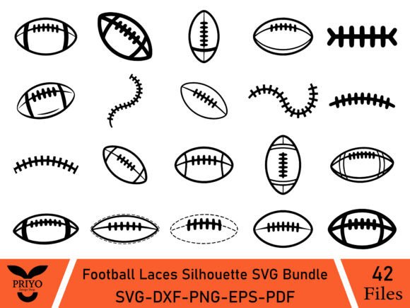 Download Football Laces Silhouette SVG Bundle - Football Collection