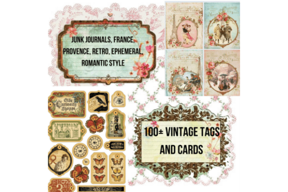 Download 100+Vintage Tags and Cards for Scrapbook - For Collection