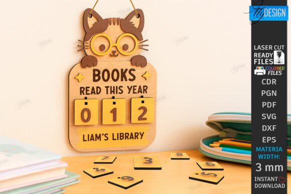 Download Kids Book Reading Tracker Laser Cut |CNC - Premium Bundle