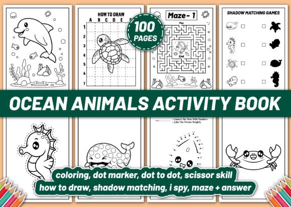 Download OCEAN ANIMALS ACTIVITY BOOK for KIDS - For Collection