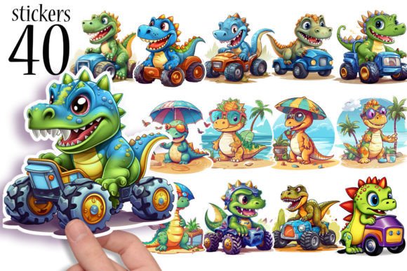 Download Cute Dinosaur Stickers for Kids - For Collection