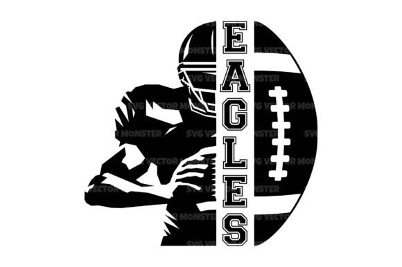 Download Eagles Football Player Half Monogram Svg - Football Collection