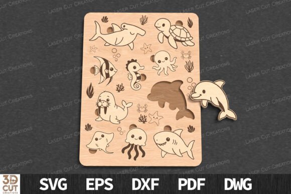 Download Ocean Animals Puzzle for Kids SVG - For Collection