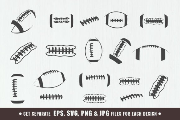 Download American Football Laces Svg Bundle V02 - Football Collection