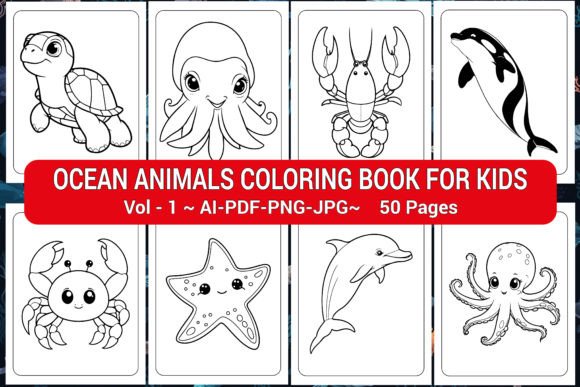 Download OCEAN ANIMALS COLORING BOOK for KIDS - For Collection