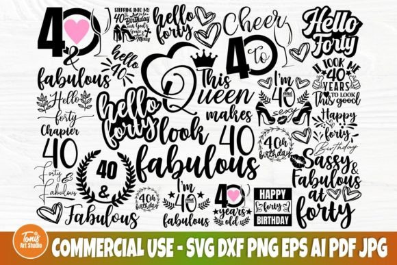 Download 40th Birthday SVG, Forty Svg, Hello 40 - For Collection